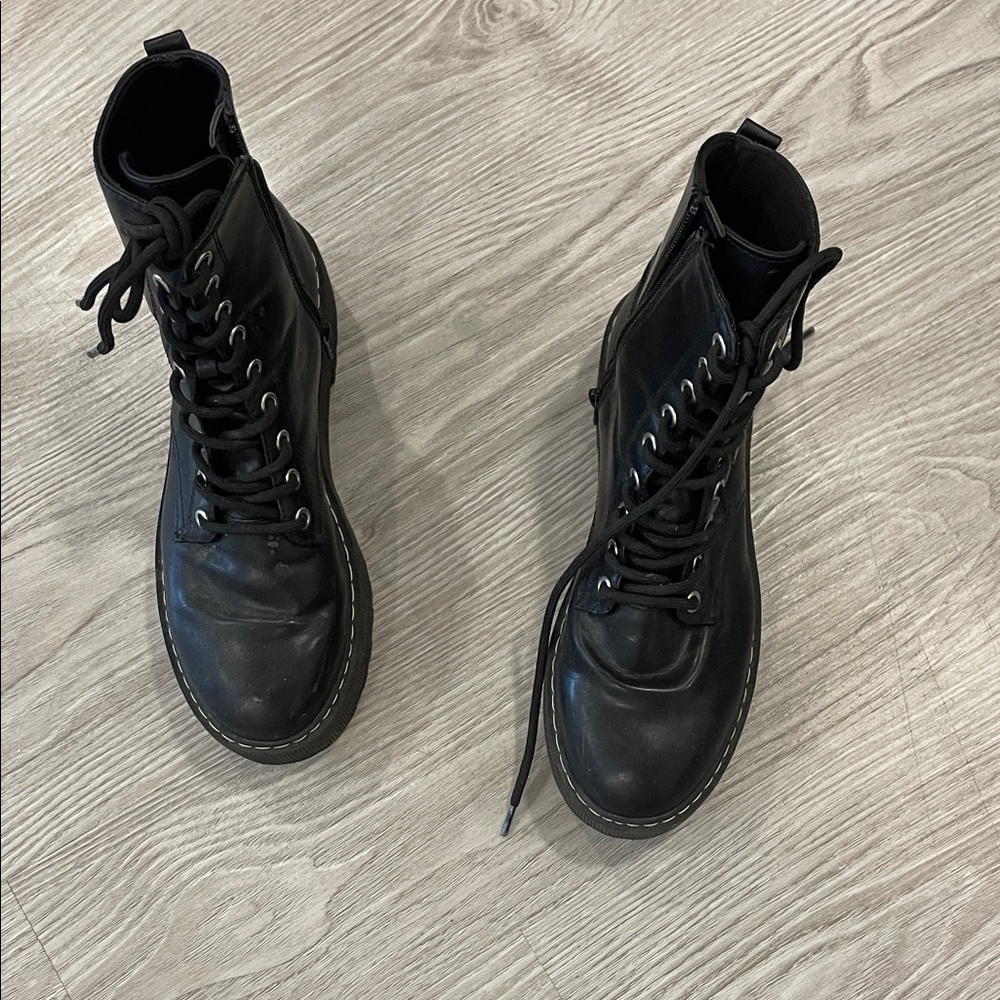 H&M Black Lace-Up Boots